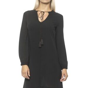 Michael Kors Black Long Sleeve Dress with Tassel Detail